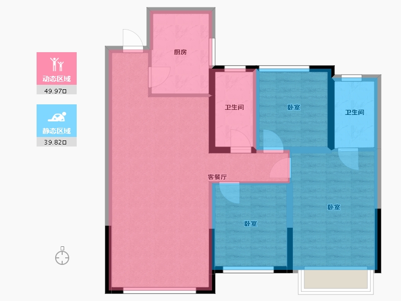 内蒙古自治区-通辽市-诚达·龙庭御府-79.89-户型库-动静分区