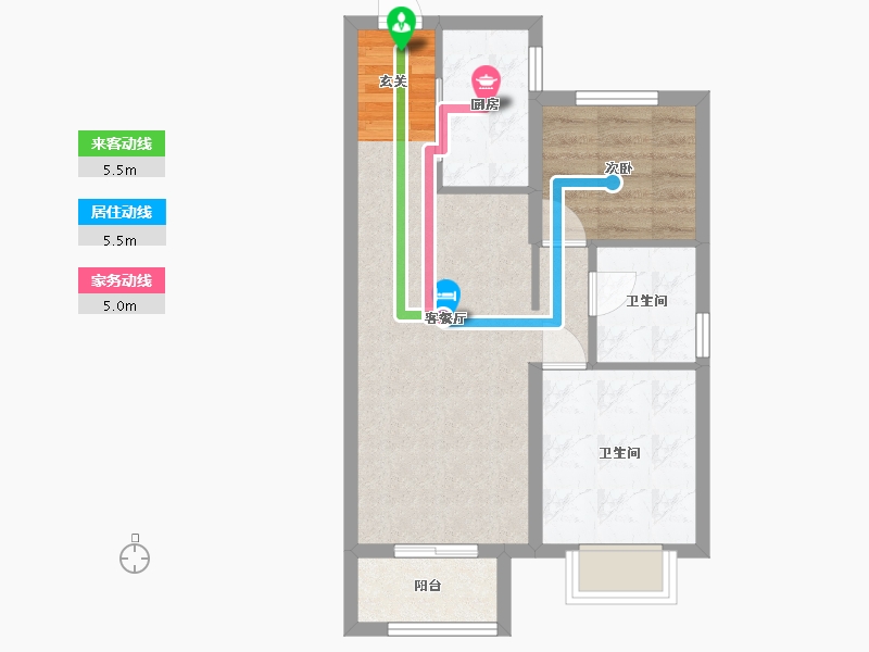 河北省-廊坊市-温泉新都孔雀城-52.72-户型库-动静线