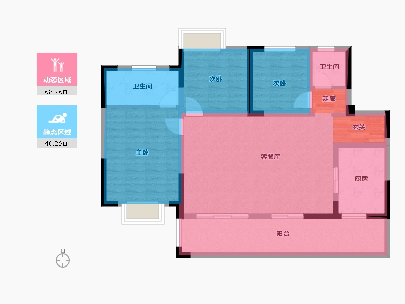 贵州省-安顺市-时代顺城-97.72-户型库-动静分区