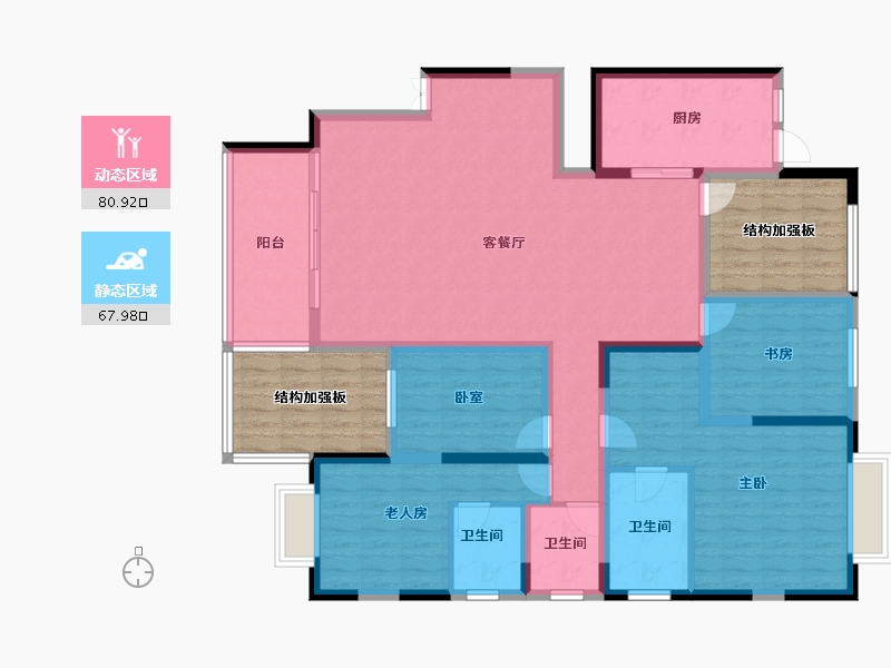 贵州省-遵义市-城投葡萄井壹號-152.64-户型库-动静分区