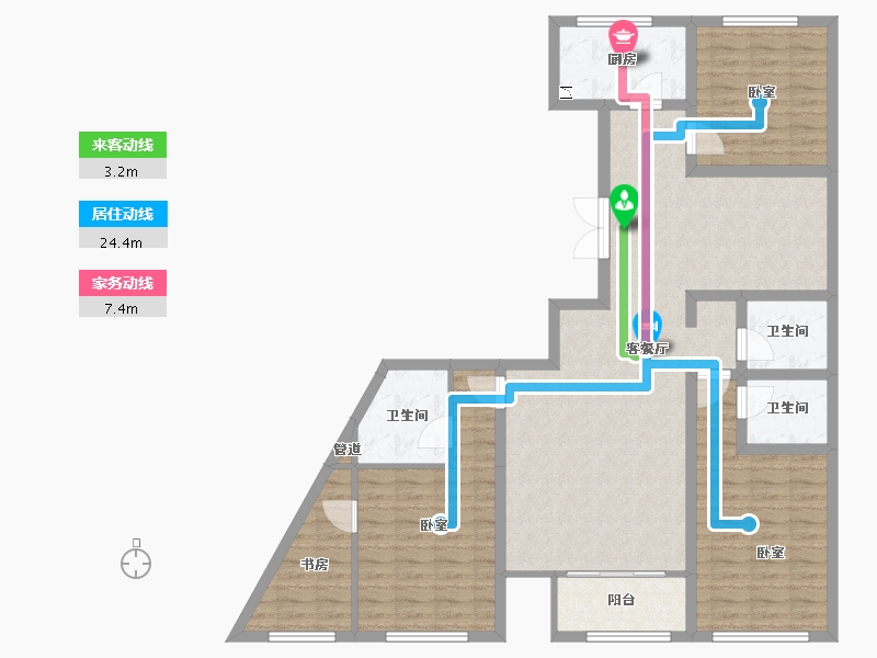 内蒙古自治区-包头市-九原河景-115.34-户型库-动静线