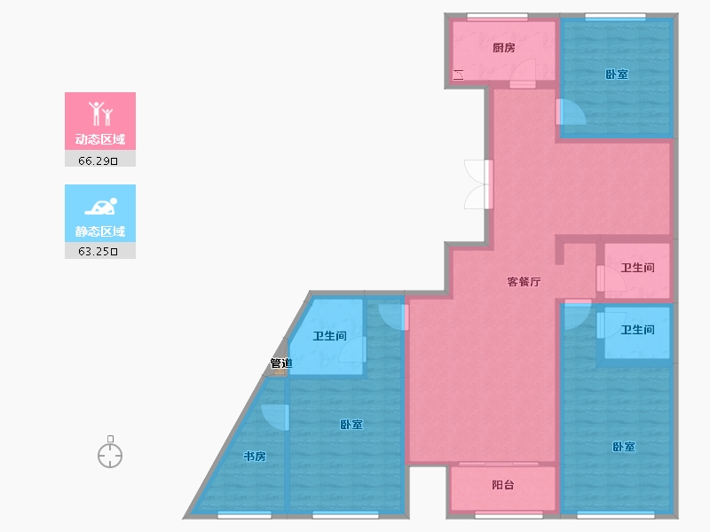 内蒙古自治区-包头市-九原河景-115.34-户型库-动静分区