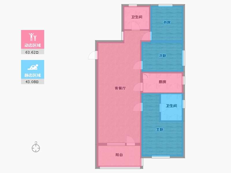 河北省-廊坊市-牛驼温泉孔雀城-95.20-户型库-动静分区