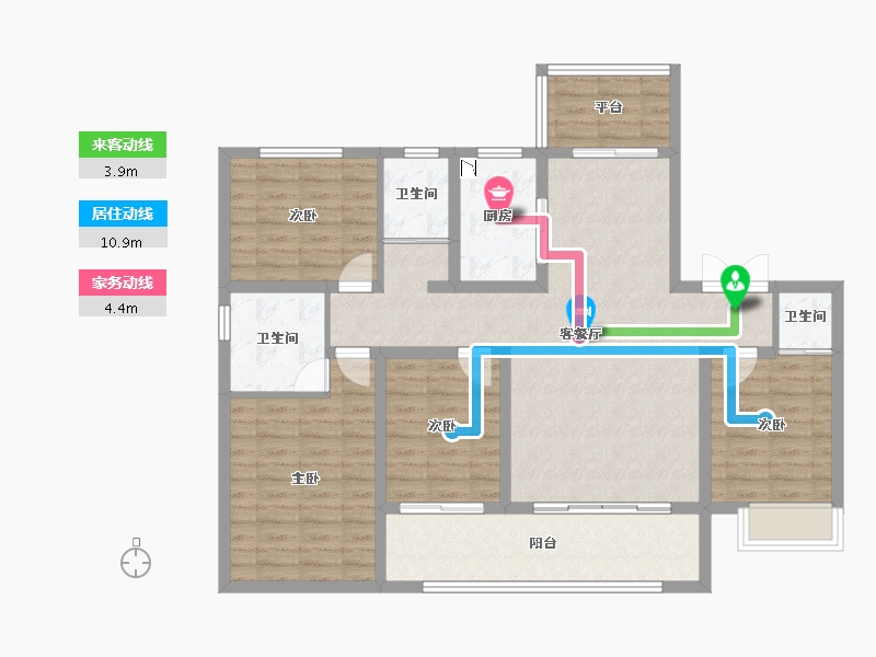 山西省-临汾市-汾河上园-111.13-户型库-动静线