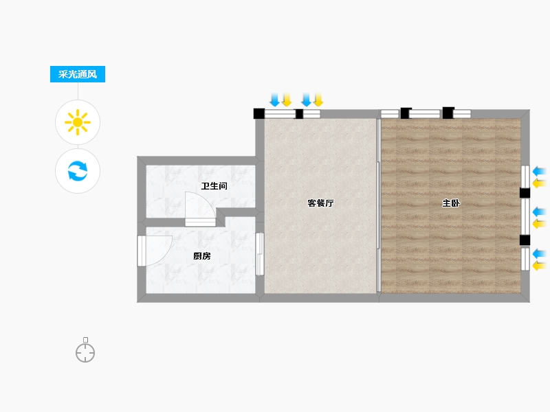 内蒙古自治区-呼和浩特市-巨华·巨宝大厦-50.21-户型库-采光通风