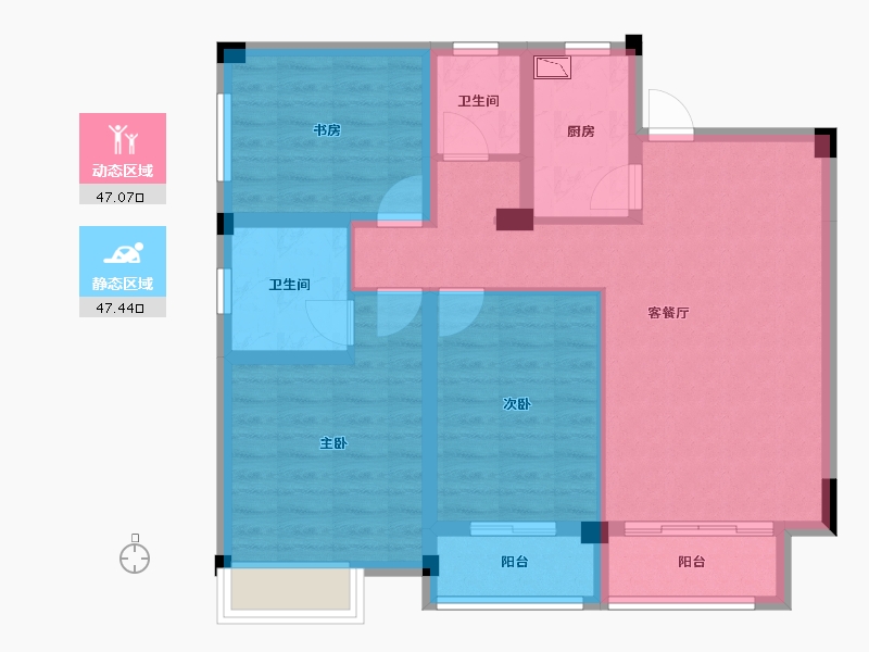 广西壮族自治区-桂林市-漓江大河坊-83.54-户型库-动静分区