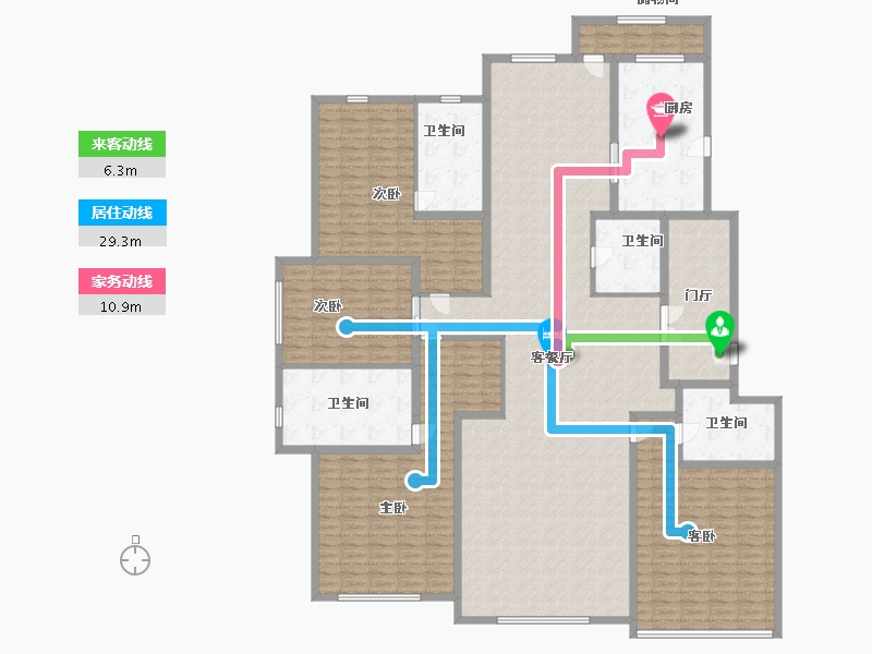 内蒙古自治区-呼和浩特市-巨华·紫光园-253.92-户型库-动静线