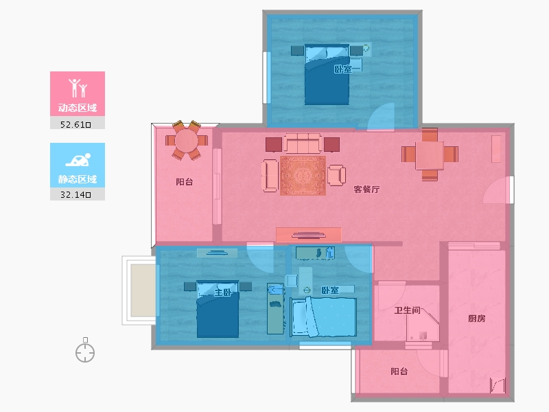 云南省-昆明市-海伦国际-75.99-户型库-动静分区