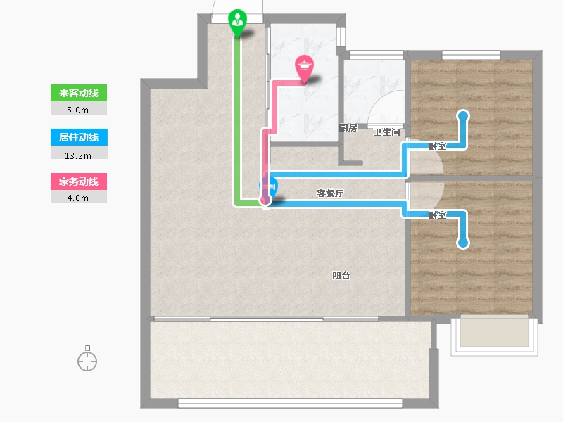 内蒙古自治区-包头市-中海·铂悦公馆-80.01-户型库-动静线