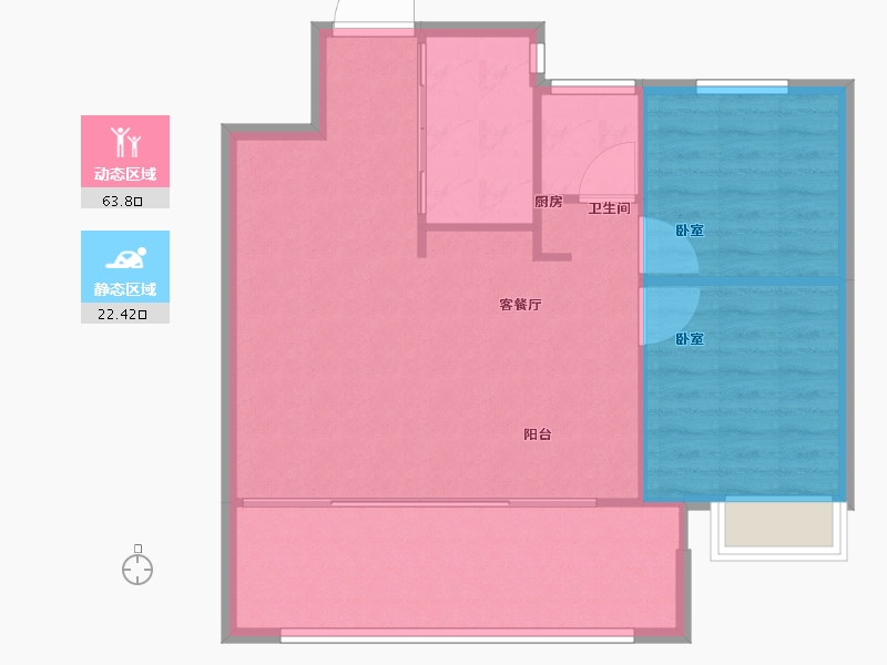 内蒙古自治区-包头市-中海·铂悦公馆-80.01-户型库-动静分区