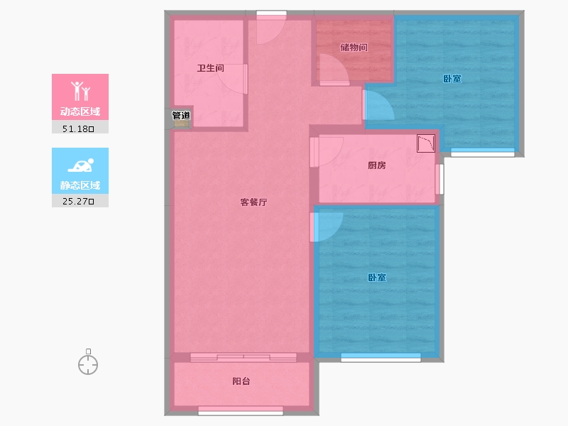 山西省-大同市-悦城·御河十号-68.44-户型库-动静分区