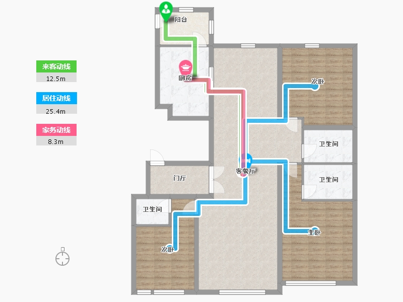 内蒙古自治区-呼和浩特市-巨华·紫光园-139.20-户型库-动静线