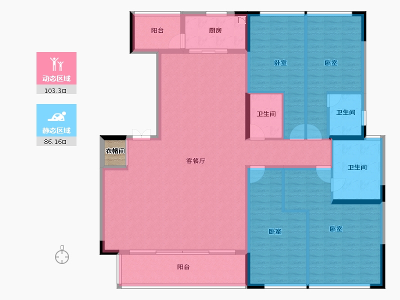 云南省-昆明市-融创九雲府-175.04-户型库-动静分区