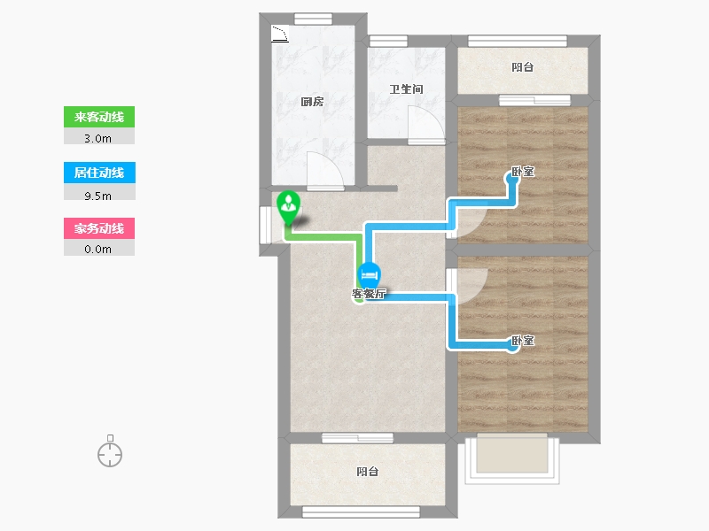 河北省-廊坊市-合生长安帝景-54.44-户型库-动静线