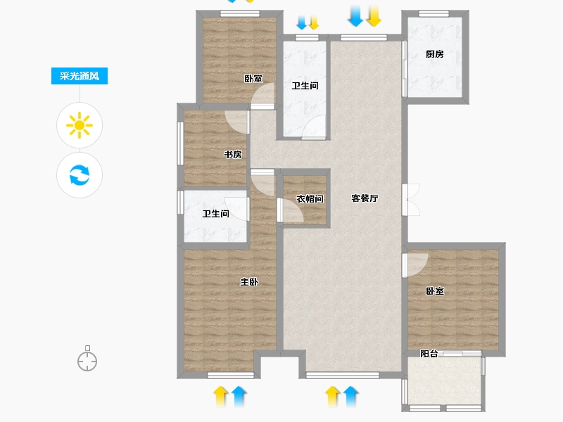 河北省-保定市-京南首府-125.02-户型库-采光通风