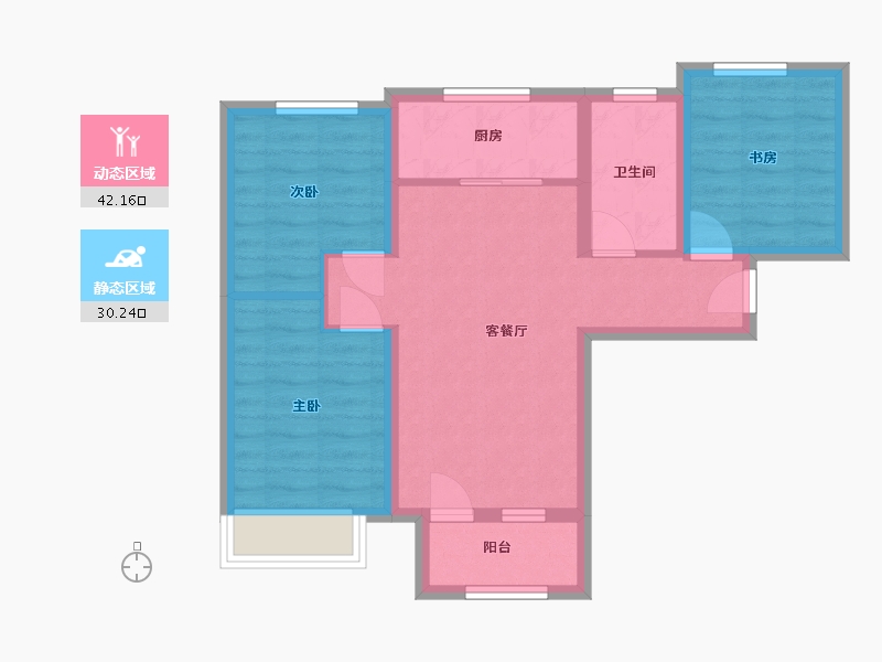 河北省-廊坊市-永定河孔雀城莱茵河谷凡尔赛花园-63.67-户型库-动静分区