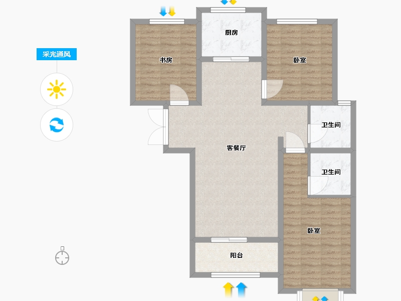 河北省-邢台市-永康世家-98.01-户型库-采光通风