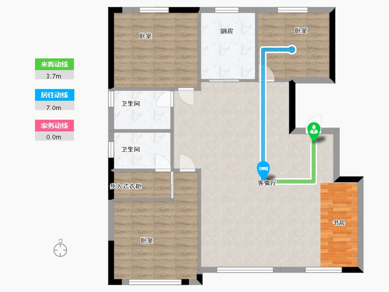 内蒙古自治区-包头市-中海·铂悦公馆-106.00-户型库-动静线