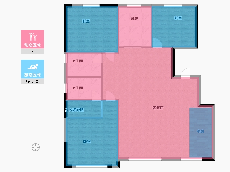 内蒙古自治区-包头市-中海·铂悦公馆-106.00-户型库-动静分区