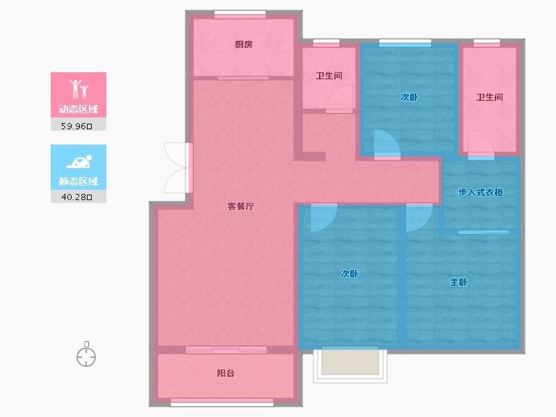 山西省-临汾市-悦尚城-88.96-户型库-动静分区