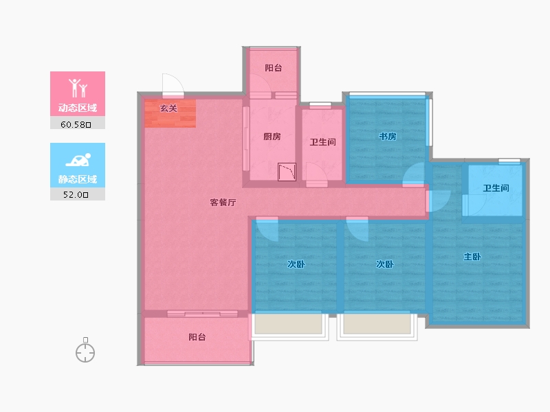 广西壮族自治区-柳州市-彰泰江与城-99.09-户型库-动静分区