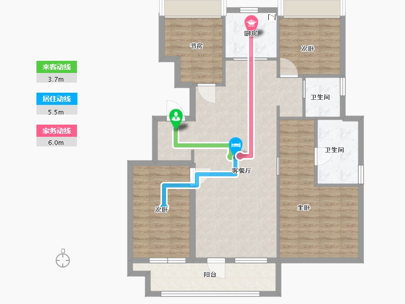 河北省-廊坊市-牛驼温泉孔雀城-100.80-户型库-动静线