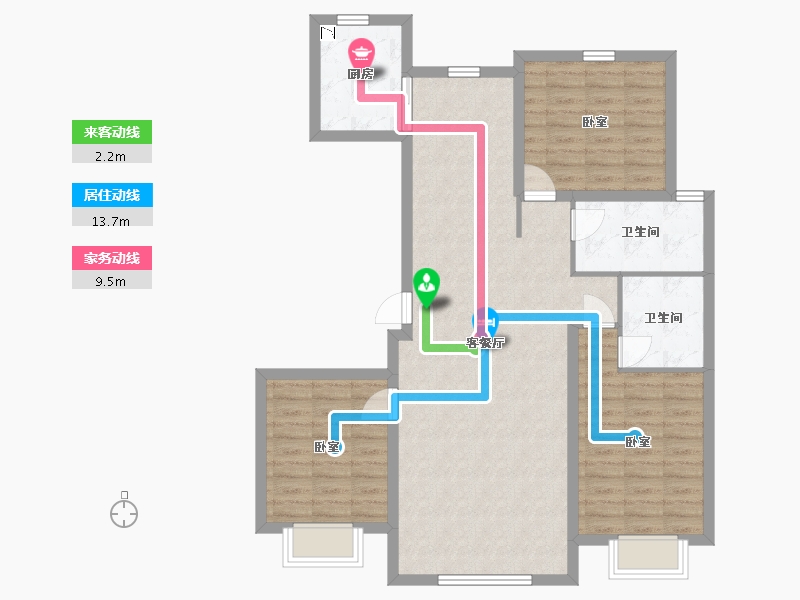 内蒙古自治区-包头市-壹品府-101.56-户型库-动静线