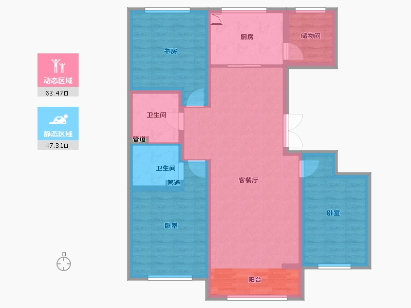 山西省-大同市-悦城·御河十号-98.80-户型库-动静分区