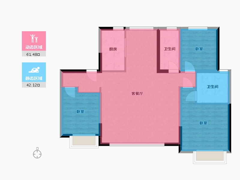 内蒙古自治区-通辽市-诚达·龙庭御府-93.14-户型库-动静分区