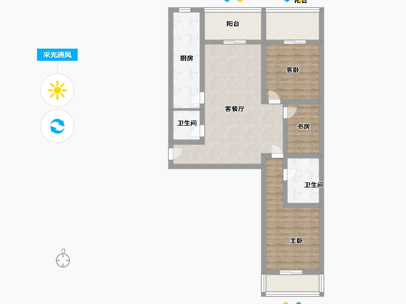 山西省-太原市-华康悦府-82.00-户型库-采光通风