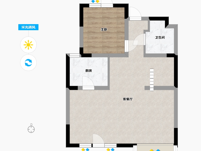 河北省-廊坊市-温泉新都孔雀城-55.03-户型库-采光通风