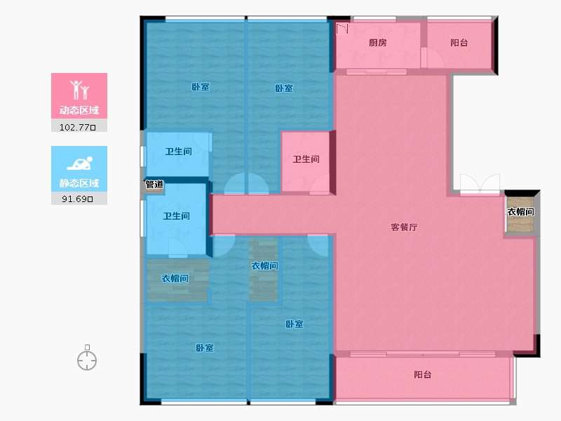 云南省-昆明市-融创九雲府-180.10-户型库-动静分区