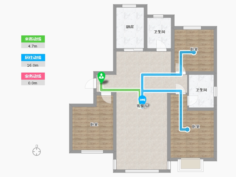 内蒙古自治区-包头市-住建·育华园-94.28-户型库-动静线