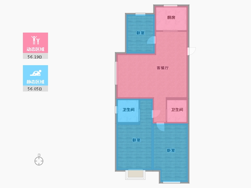 内蒙古自治区-呼和浩特市-巨华·融城百汇-100.86-户型库-动静分区