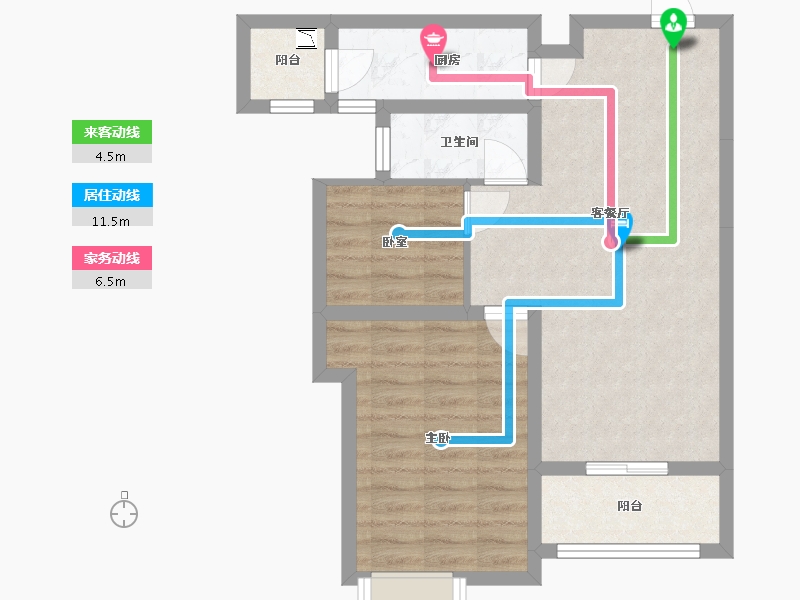 内蒙古自治区-包头市-恒大名都-63.27-户型库-动静线