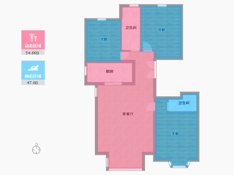 内蒙古自治区-呼和浩特市-城发绿园-91.61-户型库-动静分区