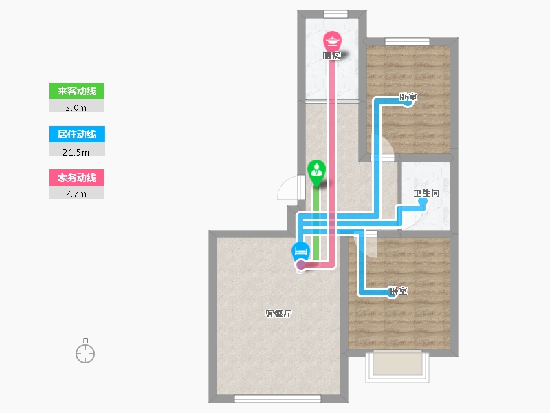 内蒙古自治区-包头市-住建·育华园-63.05-户型库-动静线