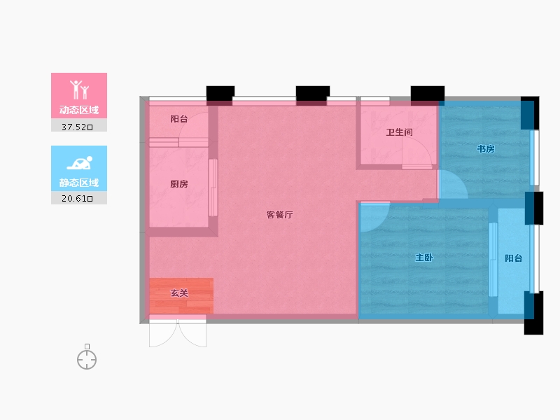 云南省-昆明市-东盟未来港-51.54-户型库-动静分区