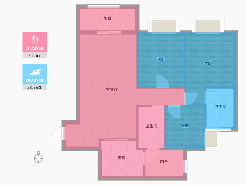 广东省-中山市-敏捷贝斯小镇-76.14-户型库-动静分区