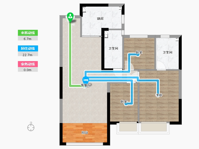 内蒙古自治区-呼和浩特市-呼和浩特恒大悦府-87.74-户型库-动静线