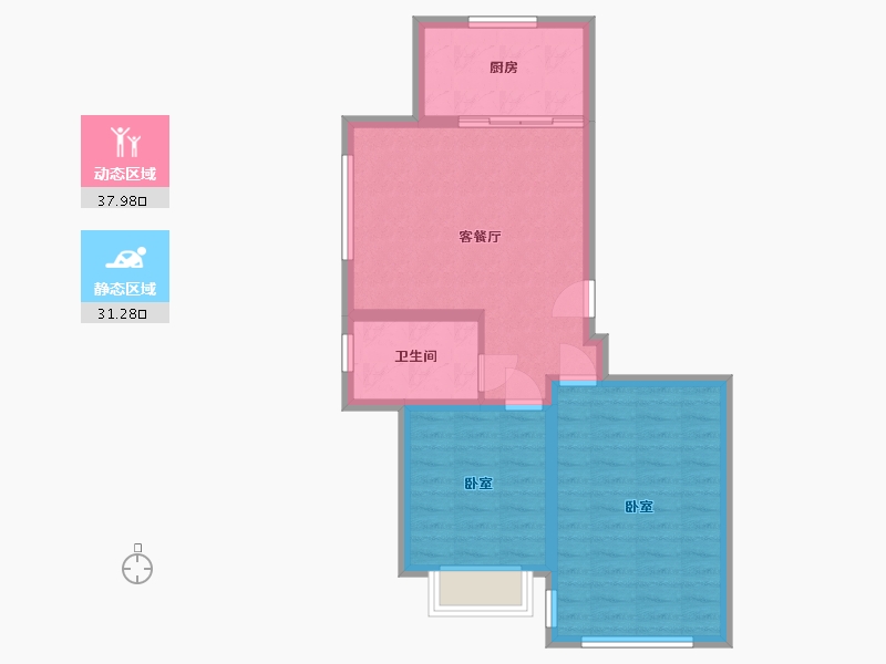 内蒙古自治区-包头市-住建·育华园-62.05-户型库-动静分区