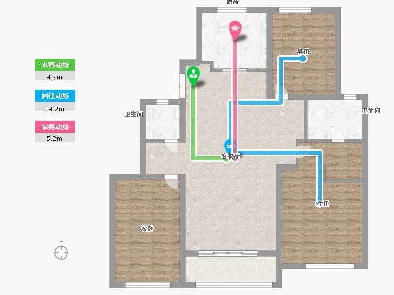 内蒙古自治区-呼和浩特市-融创鹏辉·玉兰天宸-101.00-户型库-动静线