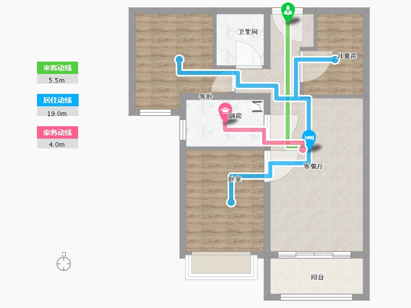 河北省-廊坊市-合生长安帝景-72.30-户型库-动静线