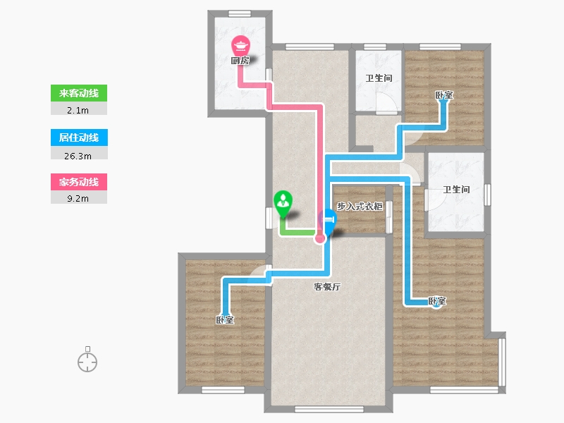 内蒙古自治区-包头市-星河水郡-112.21-户型库-动静线