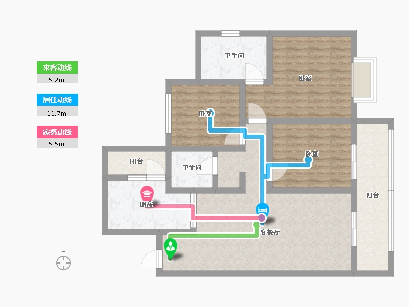 云南省-昆明市-龙湖天璞-89.34-户型库-动静线