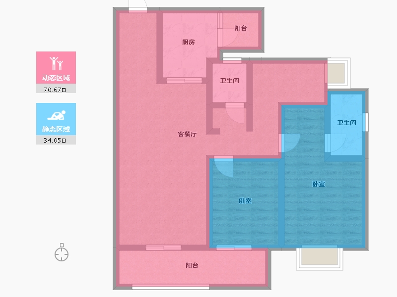 云南省-昆明市-龙湖天璞-91.84-户型库-动静分区