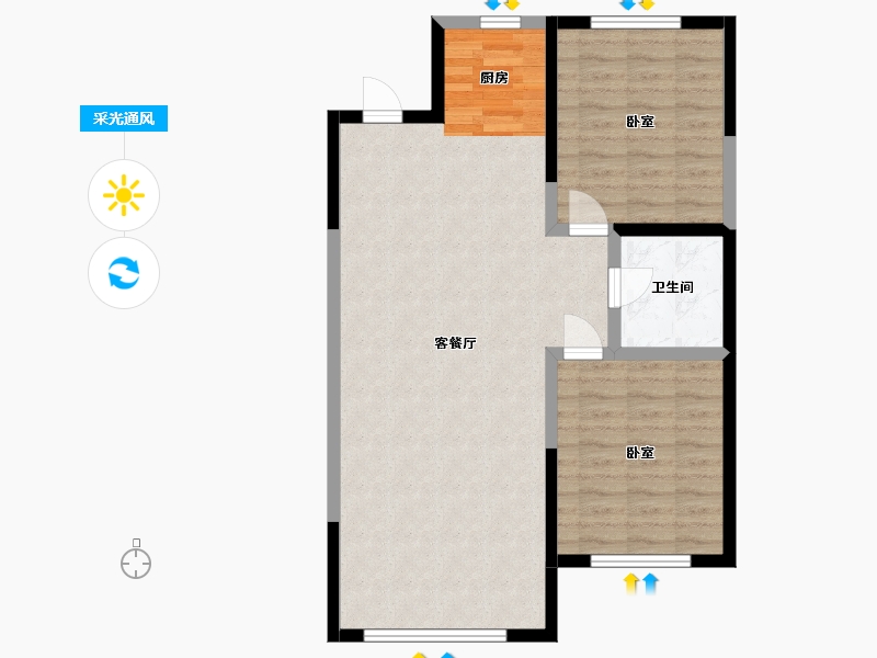 内蒙古自治区-通辽市-华申名都自然城-81.42-户型库-采光通风