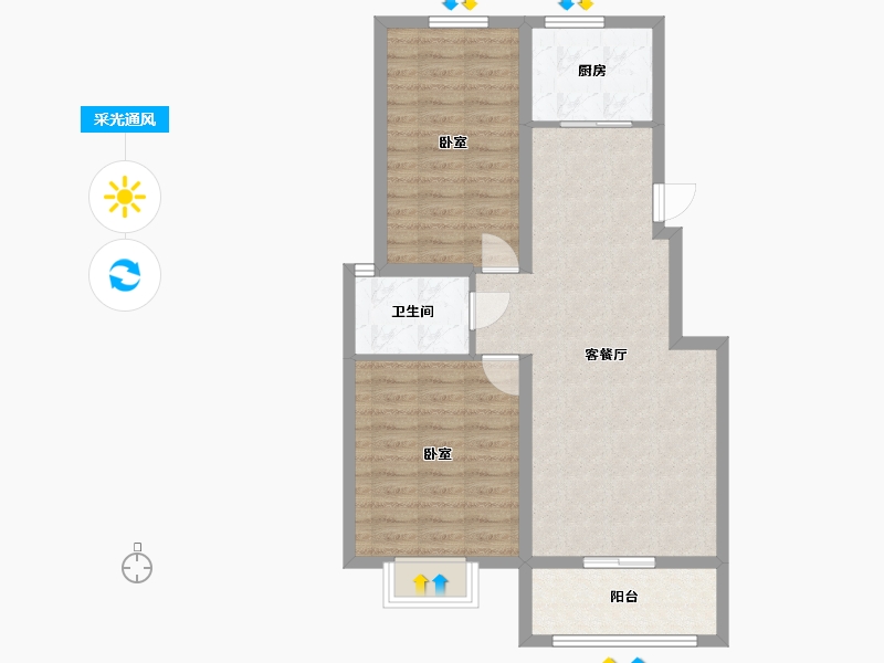 河北省-邢台市-南宫凯旋城-74.93-户型库-采光通风