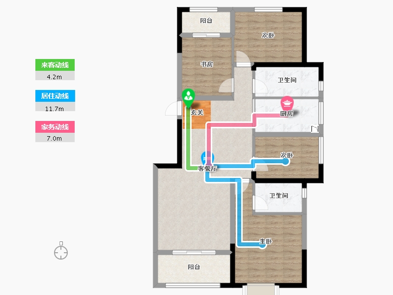 云南省-昆明市-时代俊园-103.63-户型库-动静线