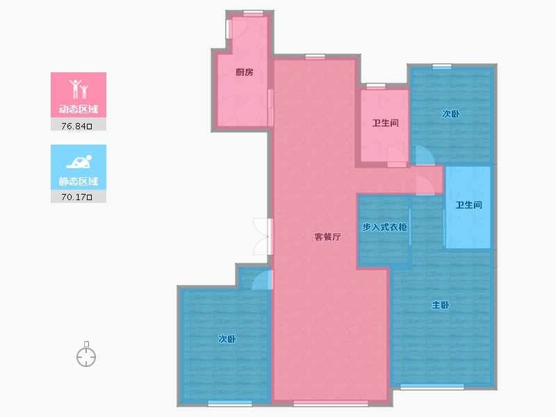 内蒙古自治区-呼和浩特市-巨华·紫光园-134.15-户型库-动静分区